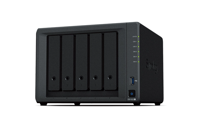 Thiết bị lưu trữ NAS Synology DiskStation DS1522+ (5-Bay, RAM 8GB ECC, Mở rộng 15-Bay)